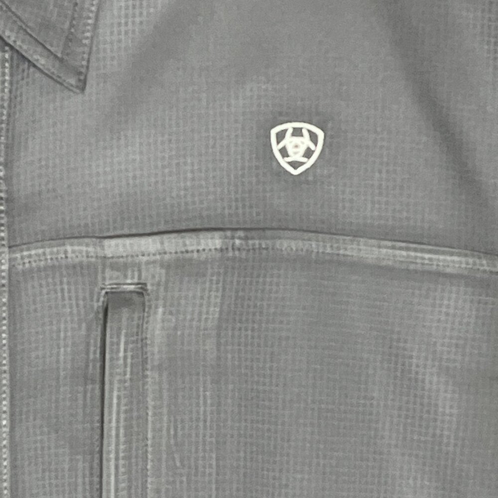 Ariat Tek Button Down Shirt Mens Med Gray  Performance Heat Series Button Up - Picture 6 of 14